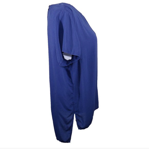 Old Navy Women's Large Blue Split Back Short Sleeve Lightweight Top - Picture 7 of 8